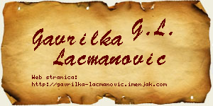 Gavrilka Lacmanović vizit kartica